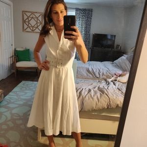 J. Crew Sleeveless Belted Shirtdress